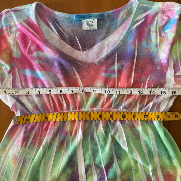 Daniel Benjamin Tie Dye Babydoll Tunic Dress Lg $38 - Picture 2 of 6